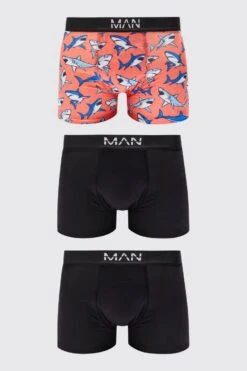 3 Pack Shark Print Boxers