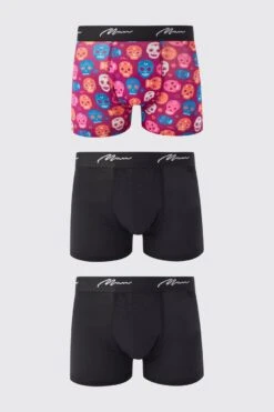 3 Pack Skull Print Boxers