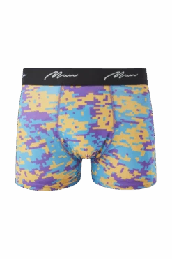 3 Pack Abstract Camo Print Boxers -Sea Vibe Together male teal 3 pack abstract camo print boxers 1