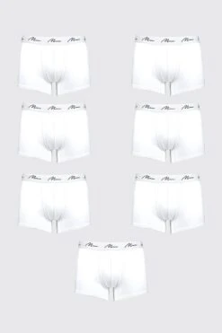 7 Pack MAN Signature Trunks -Sea Vibe Together male white 7 pack man signature trunks 2